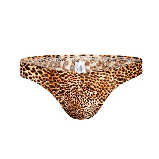 Sexy underwear men's leopard print sexy underwear thong thong bag t pants narrow edge trousers sexy men's thong rosy 3XL