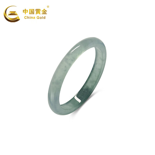 China Gold (CHINA GOLD) jadeite ring, ice seed floating flower, blue water jade ring, ring for girlfriend, birthday gift for wife, circle number 13