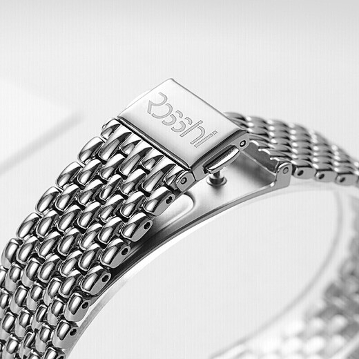 ROSSINI watch men's New Year gift men's watch waterproof ultra-thin quartz watch white disc steel band 6355