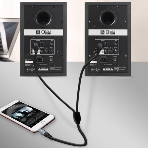 
Akihabara (CHOSEAL) 3.5mm to single card XLR high-fidelity XLR dual card amplitude computer sound card connected to speaker amplifier mixer 3.5 to dual card XLM QS3524 1.5 meters