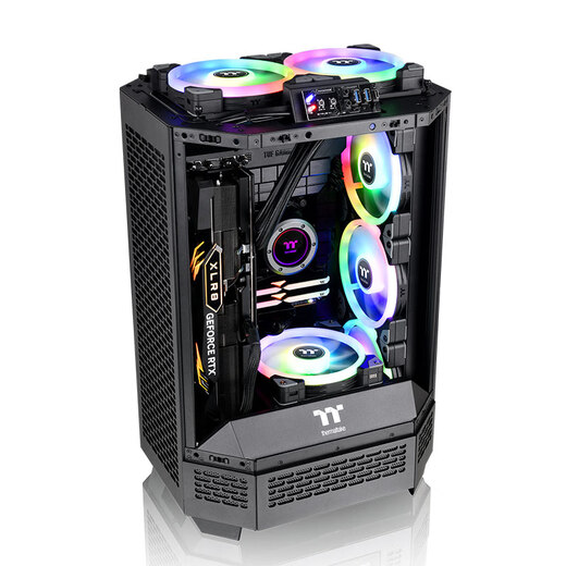 Thermaltake(Tt)The Tower 300 sea view room chassis computer host black (Matx motherboard/support 420 water cooling/4090 graphics card/horizontal lying)