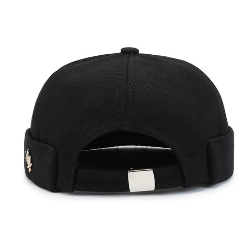 
Mo Zilan brimless hat men and women same round hat yuppie hat watermelon hat round hat landlord hat trendy brand spring and autumn retro melon skin hat black adjustable