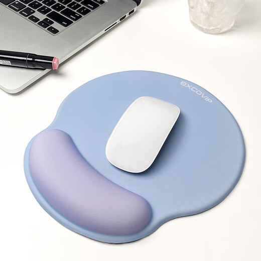 Yishi enfriamiento (exco) colorante bloqueo de color de moda protector de muñeca muñeca almohadilla de muñeca para almohadilla de muñeca de gran tamaño hembra de silicona femenina de la mano de la oficina del mouse del mouse del mouse del mouse espesado azul macho azul + púrpura 9901