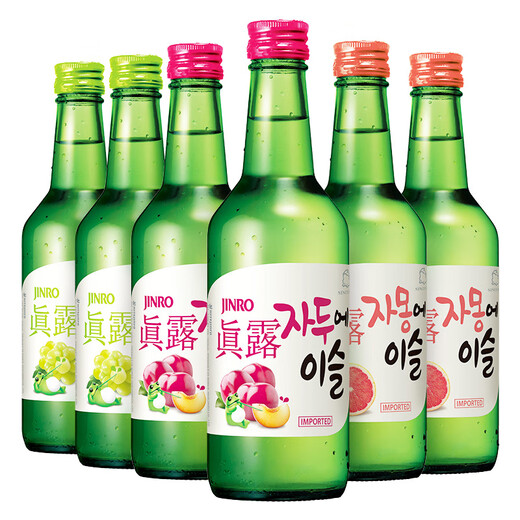 真露（JINRO）烧酒 原瓶进口洋酒 果味混合装 360ml*6瓶  送礼 调酒 果酒