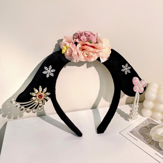 XPEL Princess Hairband Palace Style Nobles Flag Headband Zhen Huan Chuan Empress Royal Concubine Hairpin Performance Props Headwear Hair Accessory Princess Hairband-Guiren 1 piece package Free eyebrow stickers