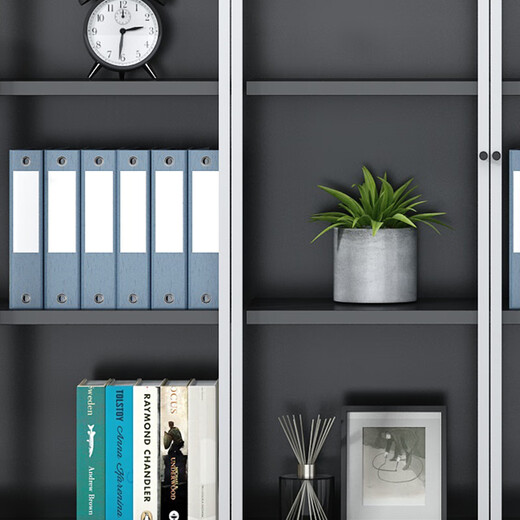 ZHONGWEI File Cabinet Staff Cabinet Bookcase File Cabinet Plate Glass Storage Wooden Office Cabinet Information Cabinet Three Doors 1.2 Meters