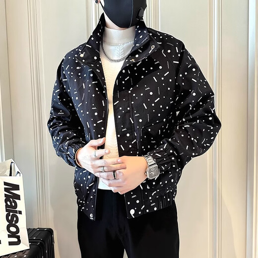 Kuraishi Kazuki trendy brand versatile jacket men's 2025 autumn and winter new fashion fashionable casual handsome jacket top white XL recommended 130-145Jin Jin equals 0.5 kg