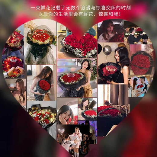 Nationwide real flower city delivery 33/99 red roses bouquet Proposal Confession Proposal Gift for Wife Confession of Love 33 red roses Delivery today/Next day/Contact customer service at other times