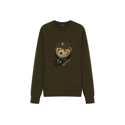 Teenie Weenie Männer tragen Männer einfache runde Nackenpullover Herbst und Winter lässig warm warm Pullover Pullover Military Green M 170