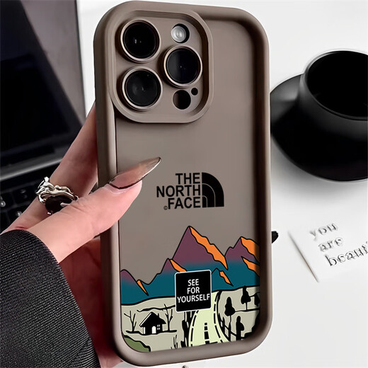 科博龙适用于苹果15promax手机壳新款iphone14感13pro潮牌北面12创 金钢砂精孔-炫酷黑-TDL加州公路黑A12604 iPhone 15