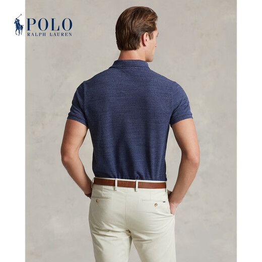 Polo Ralph Lauren 拉夫劳伦男装 经典款定制修身版短袖网球衫RL13822 400-蓝色 L