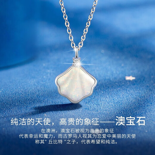 Farcoko PT950 platinum necklace for women, lifelong platinum shell clavicle chain, Christmas, Valentine's Day, birthday gift for girlfriend, light luxury model, Yibeizi necklace + exquisite gift box