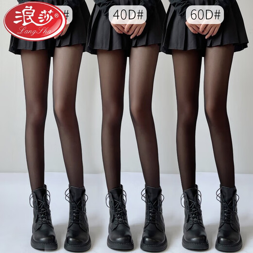 LangSha (LangSha) 40D thickened stockings black ultra-thin comic leg spring and autumn pantyhose JK bottoming anti-snagging micro-pressure thick black stockings black 30D 1 pair one size fits all pressure slimming modified leg shape