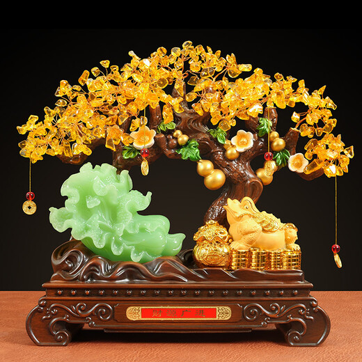 Taihe Jun Adorno de árbol de dinero de porcelana Col de la suerte Sapo dorado Apertura de nueva tienda Daji Gift Company Regalo de inauguración de la oficina Árbol de la fortuna extra grande Sapo dorado Embalaje ordinario 59 * 17 * 56 CM