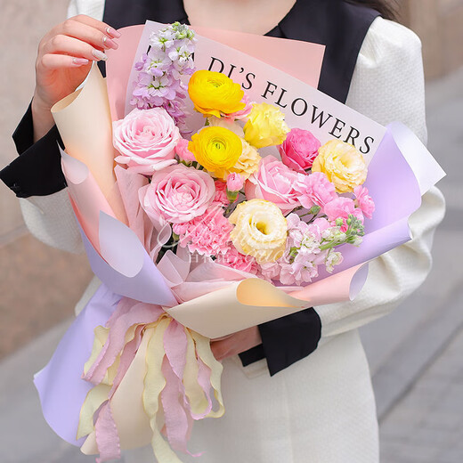 Baihuaguan-Blumen, Rosen und Dopaminsträuße, hochwertige Nischen-Geburtstagsgeschenke für Freundinnen und Ehefrauen, Lieferung am selben Tag in derselben Stadt, farbenfrohe Träume |dy725