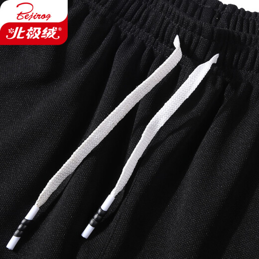 Bejirong shorts for men, fashionable, versatile, thin, five-point pants, men's simple solid color loose beach pants, men's 15F172100062 black 32/2XL
