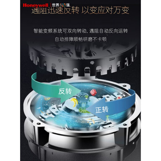 Honeywell Food Waste Disposer Kitchen Household Food Waste Disposer Kitchen Waste Shredder Classic H6-Obsidian Black