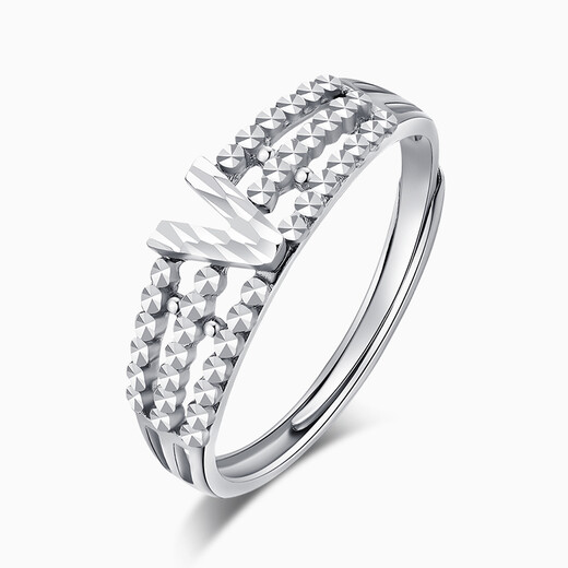 Pt.Charm platinum ring PT950 geometric V-shaped living ring female personality trendy cool sparkling letters female luxury tail ring customized 2.7 grams more refund less replenishment please contact customer service for details