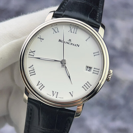 
[Second-hand 95 new] Blancpain Classic Series 6630 White Enamel Dish Liu Ye Needle Roman Scale Three Needle Calendar Display Mechanical Table