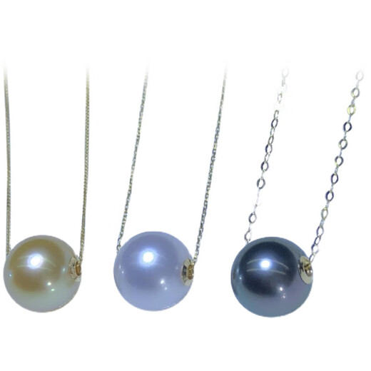 Pei Meng white and black three seawater pearl necklace pendant clavicle single perfect round strong light flawless 8-8 points 5mm---pearl unified default