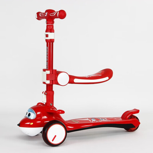 Super Flying Scooter SW-688 LEDI XIAOAI Animation Cartoon Faltbares Flugzeugkopf Kinder-Roller Ledi Hong [mit Sitz + Blitzrad + Anti-Roll]