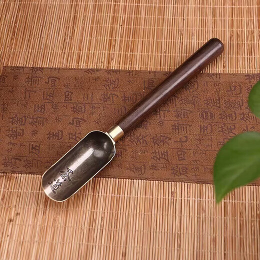 Jingshi tea spoon tea spoon solid wood spoon tea special clamping tea spoon tool single tea set accessories ebony tea spoon