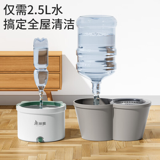 Meiya rotierende MOP 24 cm Teleskopstange 133 cm2 Mopp mit Eimer mit schmutziger und sauberer Trennung ohne Händewaschen, trockener und nasse Doppelzweck ein Schlepptau