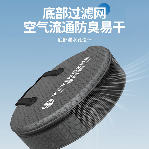 Camper thickened forged carbon pattern round fish protection rubber coated anti-hanging quick-drying special fishing net bag for wild fishing 35cm 2m <Aluminum alloy edge>