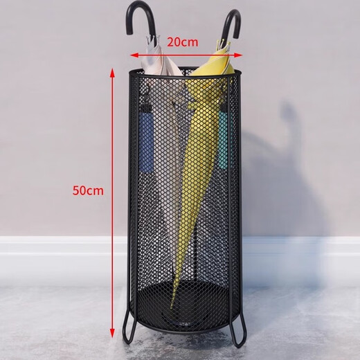 Wang Xingheyue household umbrella storage bucket storage rack entry door commercial hotel entrance large capacity umbrella stand umbrella drain rack bold and reinforced medium black