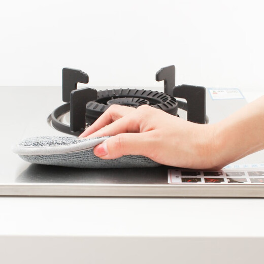 Fuaijia rag sponge block steel wire ball oleophobic double-effect scouring pad dishwashing cloth non-stick pan special brush 4 pieces