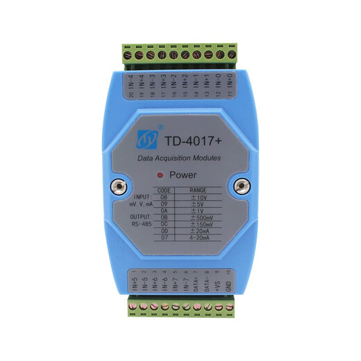泰工华控 8路模拟量信号采集模块4-20mA 0-10V转485通讯Modbus RTU带隔离 4017+  8路差分采集4-20mA/±10V