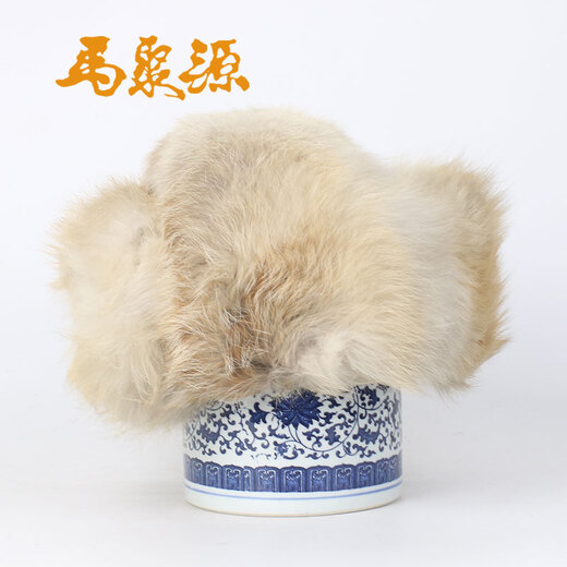 Ma Juyuan middle-aged and elderly men's winter handmade fur fashion casual hat yellow 58cm