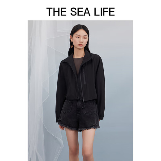
THE SEA LIFE Ou Hai Yisheng Casual Sports Jacket Short Sunscreen Waterproof X15838 Black Mage S