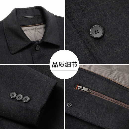 
Dibinze plus fat plus size woolen coat for men's winter high-end wool coat mid-length goose down inner lid