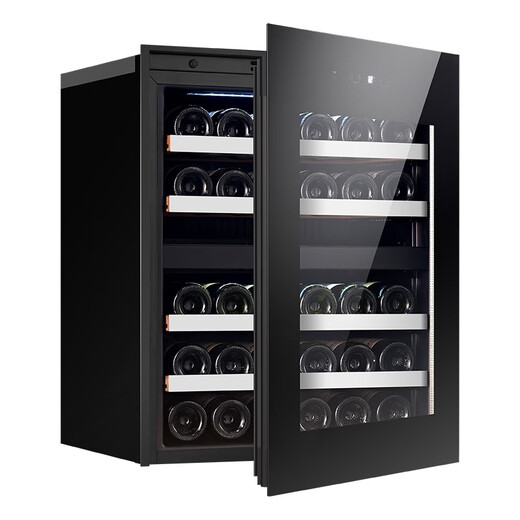 PULADI Seamless Embedded Red Wine Cabinet Constant Temperature Wine Cabinet Embedded Hidden Compressor Wine Tea Refrigerator Touch Open Door Touch Open Door BMDT-100T Dual Temperature Wine Cabinet 95L