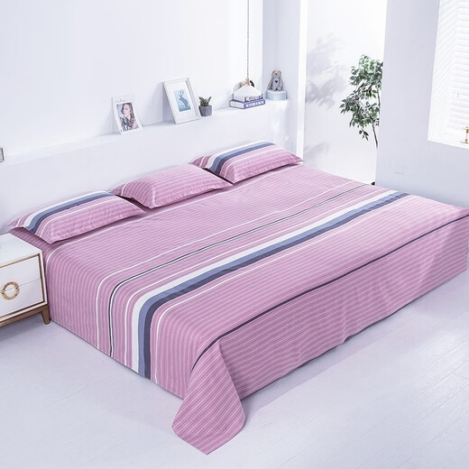 Lubaoxing (LUBAOXING) king-size kang bed sheets cotton thickened twill brushed quilt widened long tatami single piece kang sheet non-slip blue Chunjiang Flower Language 300 245cm single piece bed / suitable for 2.3m bed