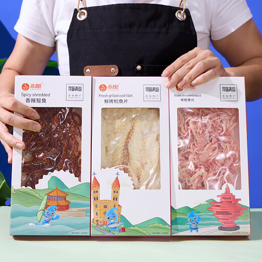 尚趣寻味青岛六鲜礼品盒688g干货海鲜大礼包零食青岛特产送朋友伴手礼 寻味青岛六鲜礼盒688g*一箱