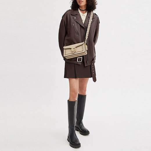 蔻驰（COACH）女士专柜款C扣中号TABBY单肩斜挎包 时尚手提包女包 米色CJ838 B4IY