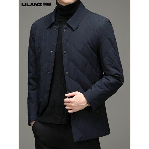 Lilang cotton-padded jacket autumn and winter light and warm cotton-padded jacket business men's stand-up collar middle-aged and elderly jacket cotton down jacket Astaxanthin 175/L