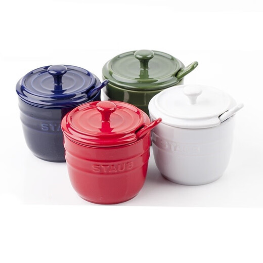 Shuangliren seasoning jar ceramic storage jar seasoning jar household spoon sugar jar salt jar 0.25L red