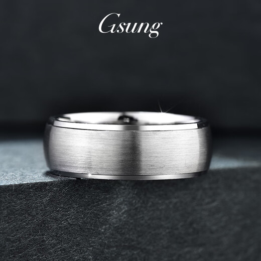 GsunG platinum ring for men PT950 new matte brushed curved ring, fashionable and elegant platinum ring for men and women. Priced by gram. Contact before bidding.