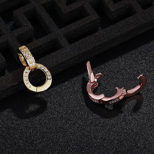 Fat Donglai's same style 18k gold pearl button accessories s925 silver DIY jewelry double ring versatile chain jadeite necklace two pieces of the same color (note for yourself)