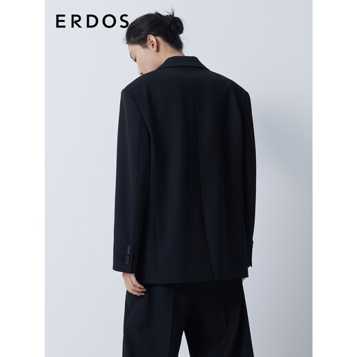 ERDOS simple silhouette suit, elegant and slim business commuter suit jacket for women, black L 165/88A