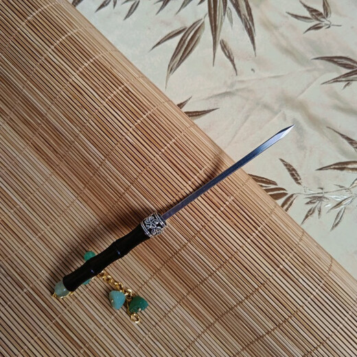 Meng Junchen's handmade hidden sword hairpin, self-defense concealed weapon hairpin, black bamboo wood self-defense ancient style, bamboo hidden sword hairpin + gift box