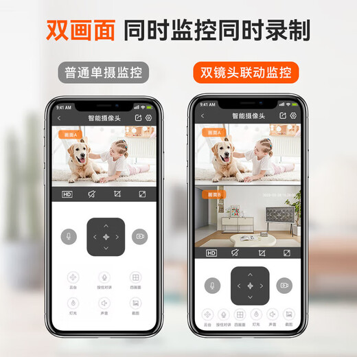 SORET 360-Grad No Dead Ecken mit Panorama-Nachtsichtkamera Hochauflösende Decken Deckenmontage 4G Wireless WiFi Gimbal Drehung Hemisphäre Mobiltelefon Remote-Monitor Inneneingangstür Wifi- [Remote Rotation + Sprach-Gegenstand + intelligente Überwachung] 30-Tage