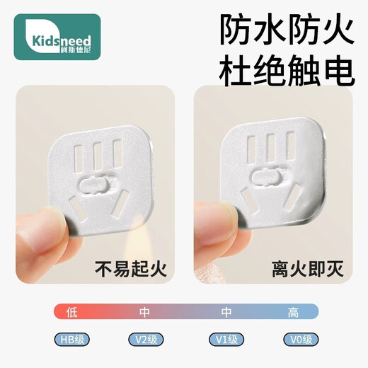 Kidsneed Socket Anti-Child Shock Protective Cover Baby Plug Safety Plug Baby Power Switch Plug Hole Cover Slide Switch Two Holes - 6 Pack