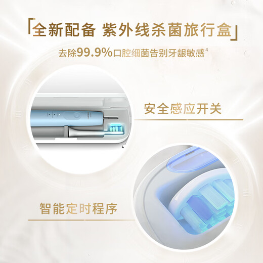 飞利浦（PHILIPS）电动牙刷成人 情侣款送男生女友 生日礼物 护龈系列 3种模式 7倍清除牙菌斑 蓝色HX3697/22