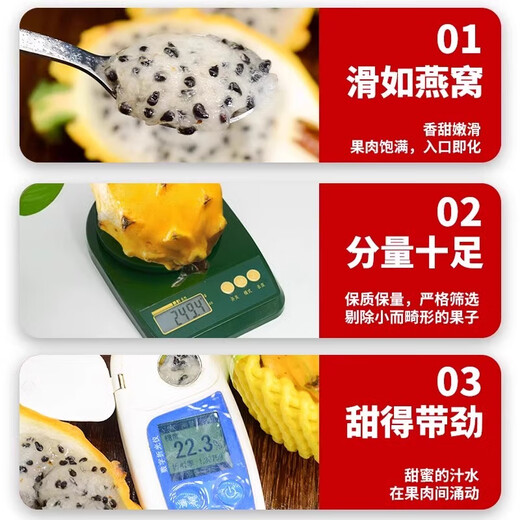 优味集【JD顺丰包邮】海南燕窝果熟麒麟果孕妇生鲜黄色火龙果送礼好果 1050g净重装（颗颗精选） 商超级精选单果95g+