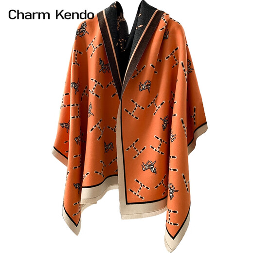 
Charm Kendo shawl for women 2025 new high-end scarf shawl warm scarf birthday gift for girlfriend wife orange to girlfriend practical wife