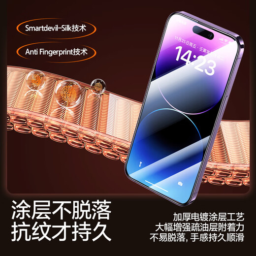 闪魔 适用苹果钢化膜iphone手机膜高清抗指纹防爆防摔保护膜 【加强版】2片+神器 苹果iPhone14/iphone13/13Pro